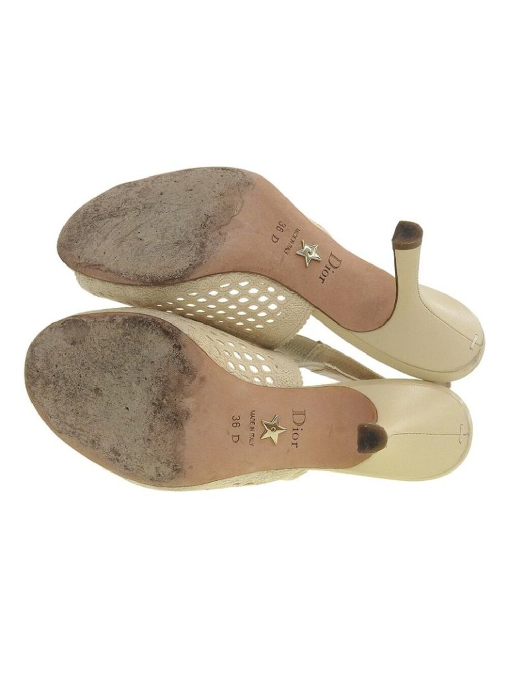 Dior Embroidered Ring Back Strap Sandals Beige - Picture 2 of 7